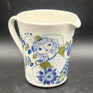 Figgjo Flint Norway Turi Design Lotte Ceramic Folk Art Style Lady Figure Creamer